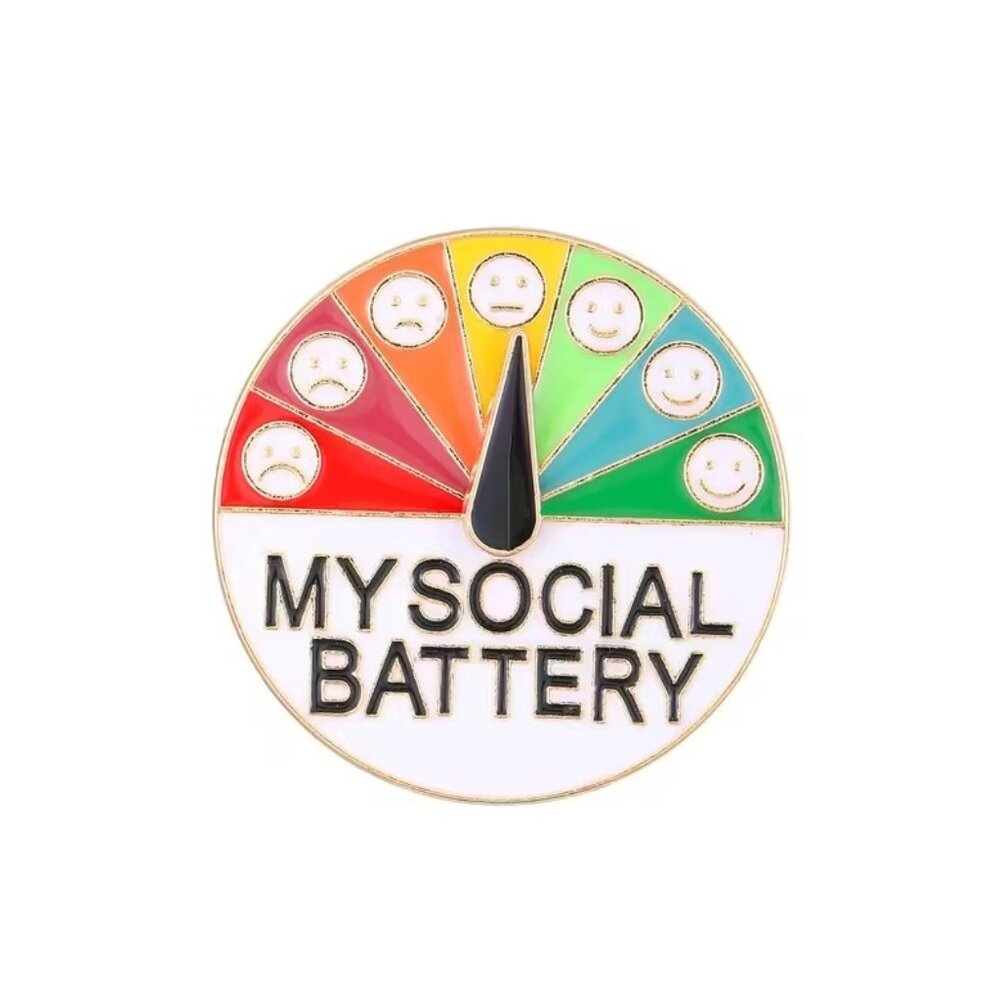 My Social Battery Mood-Switching Enamel Pin